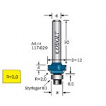 AVRUNDNINGSFRÄS MED LITET LAGER COBOLT  S=6 R=2