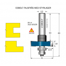 Falsfräs L=10 F=12.5 D=41 S=12 SL=52